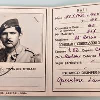 Cimeli militari (Tessera Ministero della Difesa)