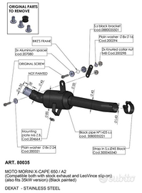 Raccordo elimina catallizzatore Morini X-Cape 650