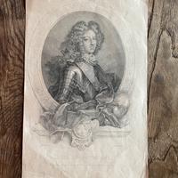 Stampa antica ottocentesca  su Luigi di Borgogna