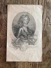 Stampa antica ottocentesca  su Luigi di Borgogna