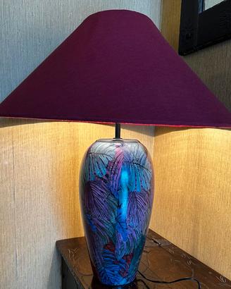 Lampada da tavolo floreale in ceramica