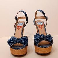 Sandali tessuto pois mai usati n.38