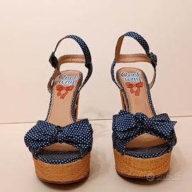 Sandali tessuto pois mai usati n.38