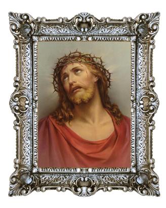 STAMPA VOLTO SANTO GESU' CRISTO CORNICE CM 55X45