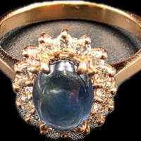 ANELLO ORO ZAFFIRO DIAMANTI