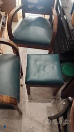 Set vintage 2 poltrone e pouf poggiapiedi
