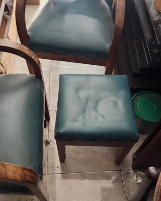 Set vintage 2 poltrone e pouf poggiapiedi