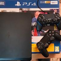 PlayStation 4 slim 500GB + 2 joypad (1 originale)