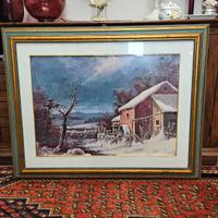 Quadro invernale G.H. Durrie 93x74 cm