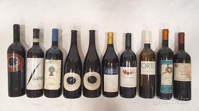 Vino bottiglie collezione 10 bottiglie 15-29 anni