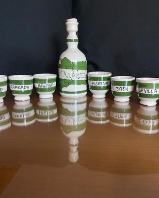 Set tazze e bottiglia artigianali fatte a mano