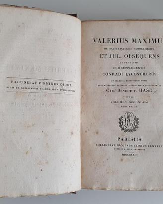 Valerio Massimo 1823 - Edizione Firmin Didot Parig