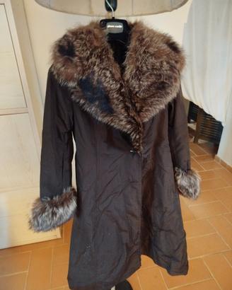 Cappotto con pelliccia di volpe blu