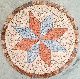 mosaico rosone marmo pavimento piastrelle giardino