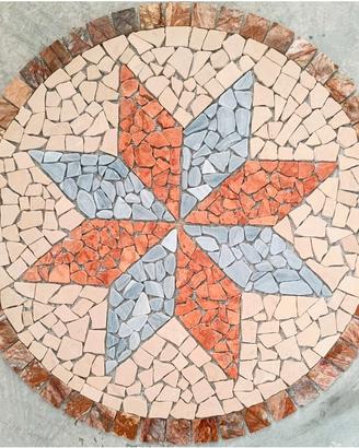 mosaico rosone marmo pavimento piastrelle giardino