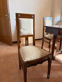 tavolo antico e 4 sedie, ristrutturati