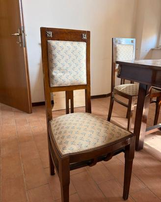 tavolo antico e 4 sedie, ristrutturati