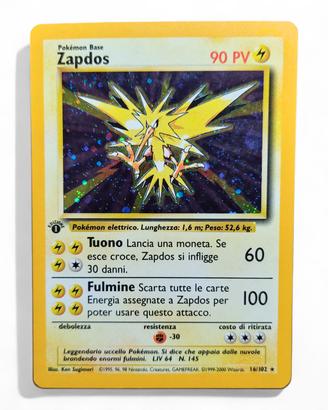 Zapdos Set Base #16 1a edizione ITA