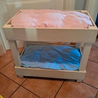 Letto a castello in legno per bambole