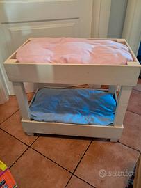 Letto a castello in legno per bambole
