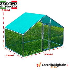 Gabbia per Polli 3x2m x h 2 m – 6 mq verdino