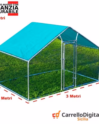 Gabbia per Polli 3x2m x h 2 m – 6 mq verdino