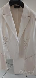 tailleur bianco in puro cotone