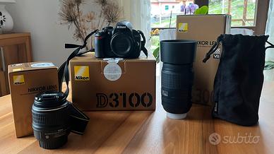 Macchina fotografica Nikon D3100 + obiettivi