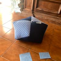 Zafu blu motivo “oceano”