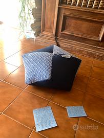 Zafu blu motivo “oceano”