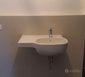 lavandino lavello ceramica bagno sospeso bianco