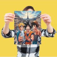 Anime Heroes Paris Selfie Stampa A4