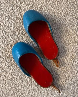 Miniature scarpe decorative vintage in pelle cuoio