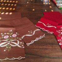 Asciugamani puro lino ricamati a mano