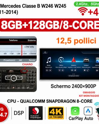 Autoradio CarPlay Android Mercedes Classe B W246