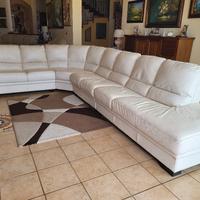 Divano vera pelle con penisola