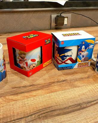 Tazza in Ceramica. SONIC e MARIO BROS (UFFICIALI)