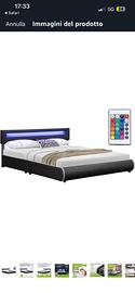Letto matrimoniale con led compreso di materasso