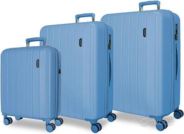 Movom Wood set 3 valigie trolley ABS TSA denim