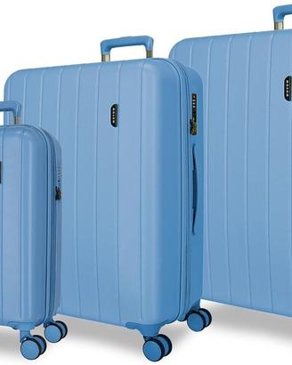 Movom Wood set 3 valigie trolley ABS TSA denim