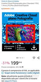 Adobe Creative cloud Piano Fotografia 1TB 