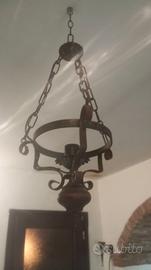 Lampadario ferro battuto
