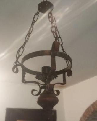 Lampadario ferro battuto