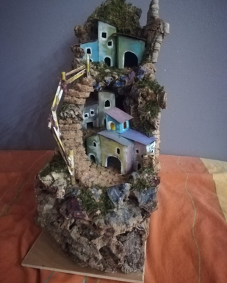 Paesaggio case con luci