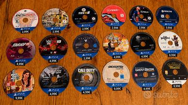 Set Giochi PlayStation 4 e 5. Prezzi in foto.
