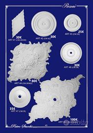 Rosoni medaglione in gesso soffitto lampadario