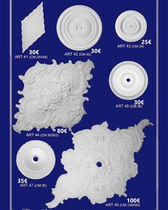 Rosoni medaglione in gesso soffitto lampadario