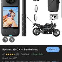 insta 360 action cam x3 moto con stick cover 