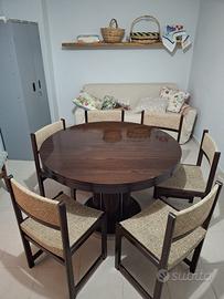 Tavolo ovale con 6 sedie allungabile