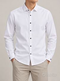 Camicia uomo M bianca no stiro stretch